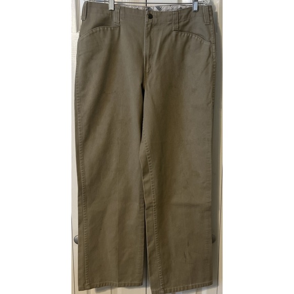 Ben Davis Canvas Khaki 695 Straight Leg 50/50 Blend Twill Work Pants Size 34x31 - Picture 11 of 13